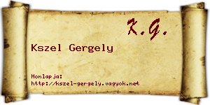 Kszel Gergely névjegykártya